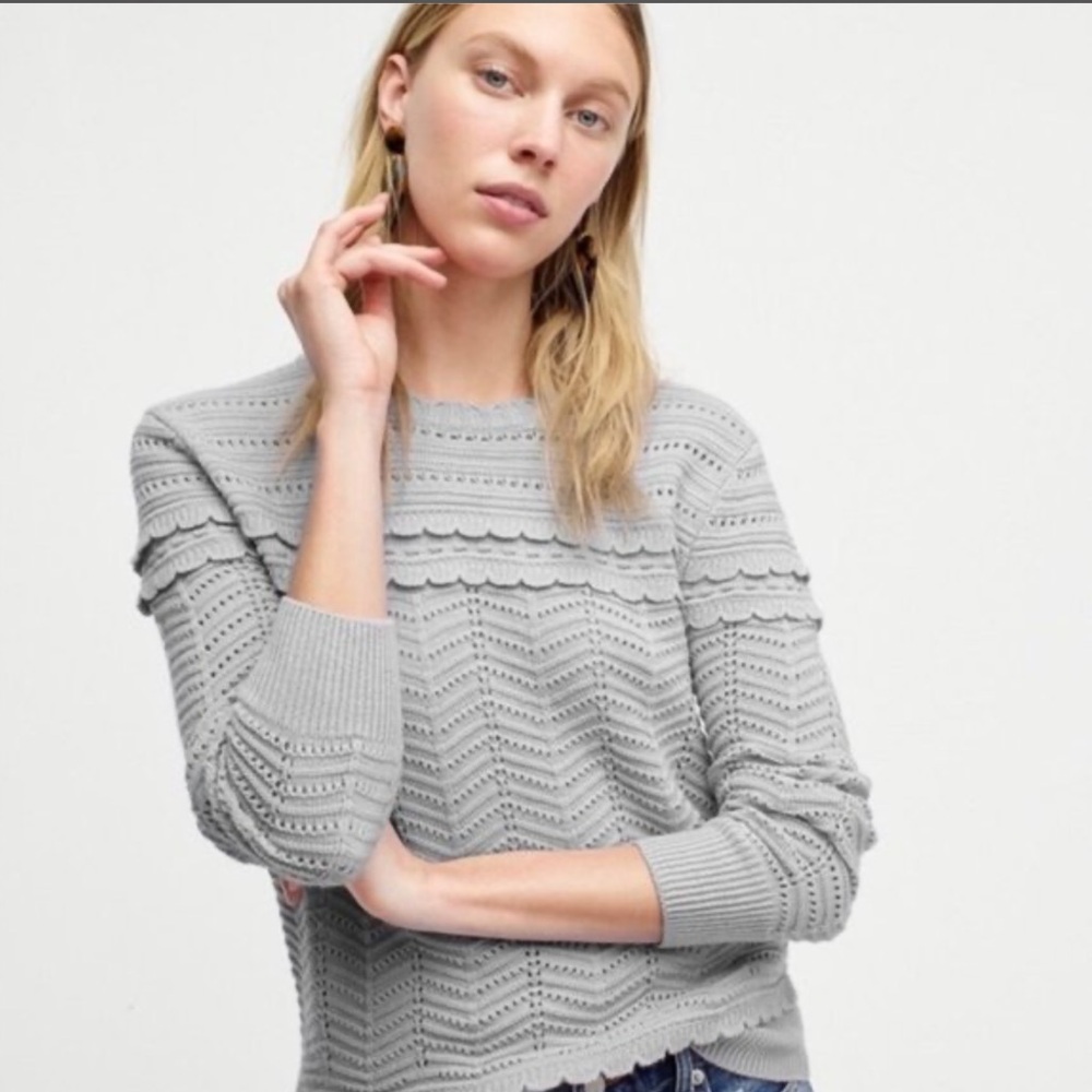 J. Crew Scalloped Pointelle Sweater